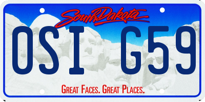 SD license plate 0SIG59