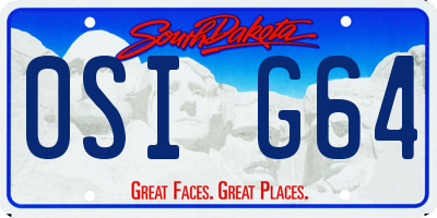 SD license plate 0SIG64