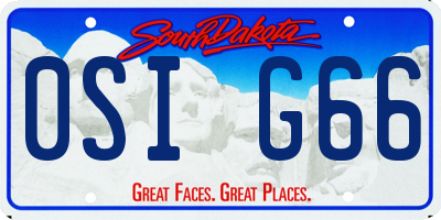 SD license plate 0SIG66
