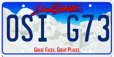 SD license plate 0SIG73