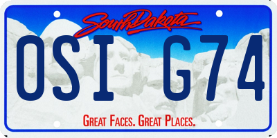 SD license plate 0SIG74