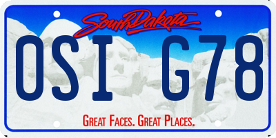 SD license plate 0SIG78