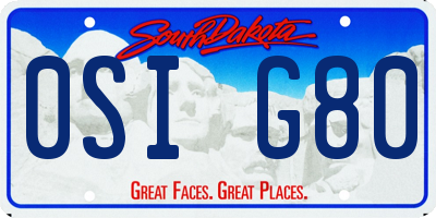 SD license plate 0SIG80