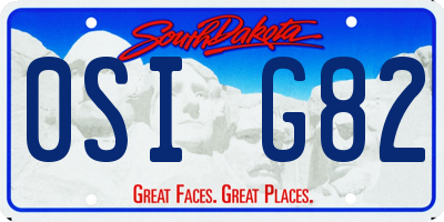 SD license plate 0SIG82