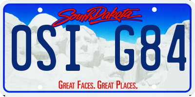 SD license plate 0SIG84