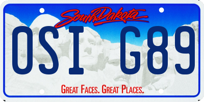 SD license plate 0SIG89