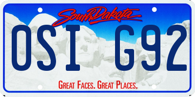 SD license plate 0SIG92