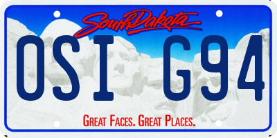 SD license plate 0SIG94