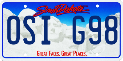 SD license plate 0SIG98