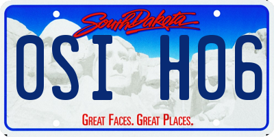 SD license plate 0SIH06