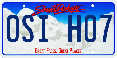 SD license plate 0SIH07