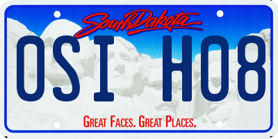 SD license plate 0SIH08
