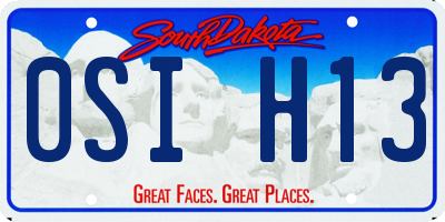 SD license plate 0SIH13