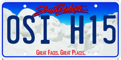 SD license plate 0SIH15