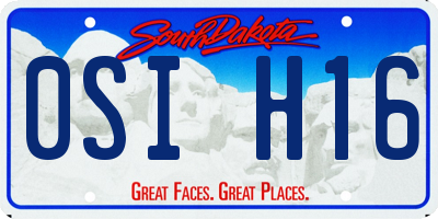 SD license plate 0SIH16