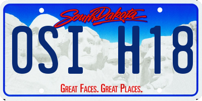 SD license plate 0SIH18