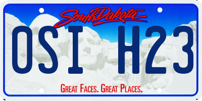 SD license plate 0SIH23