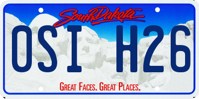 SD license plate 0SIH26