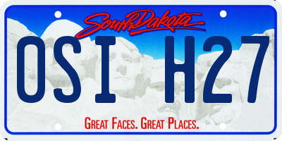 SD license plate 0SIH27