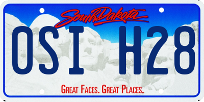 SD license plate 0SIH28