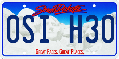 SD license plate 0SIH30