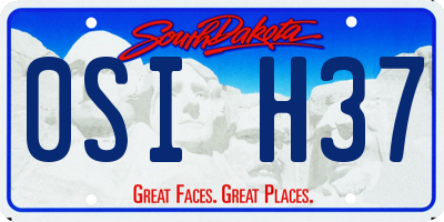 SD license plate 0SIH37