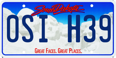 SD license plate 0SIH39