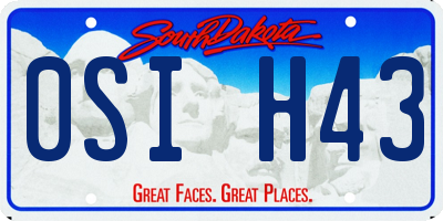 SD license plate 0SIH43