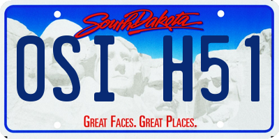 SD license plate 0SIH51