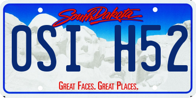 SD license plate 0SIH52