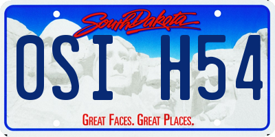 SD license plate 0SIH54