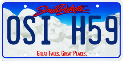 SD license plate 0SIH59