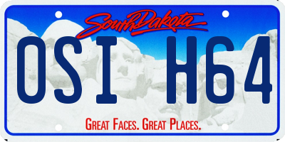 SD license plate 0SIH64