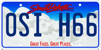 SD license plate 0SIH66