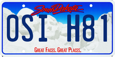 SD license plate 0SIH81