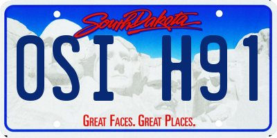SD license plate 0SIH91