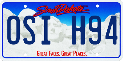 SD license plate 0SIH94