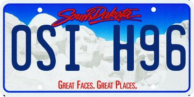 SD license plate 0SIH96