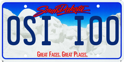 SD license plate 0SII00