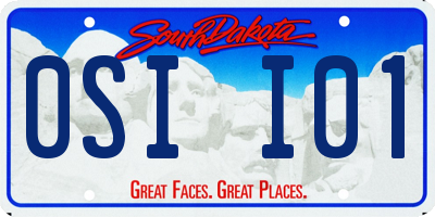 SD license plate 0SII01