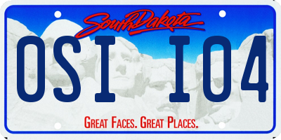 SD license plate 0SII04