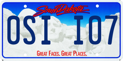 SD license plate 0SII07