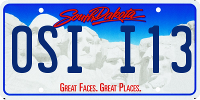 SD license plate 0SII13