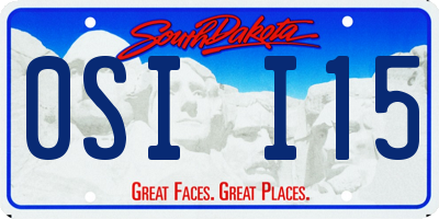 SD license plate 0SII15