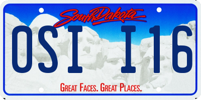 SD license plate 0SII16