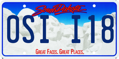 SD license plate 0SII18
