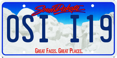 SD license plate 0SII19
