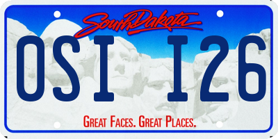 SD license plate 0SII26