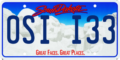 SD license plate 0SII33