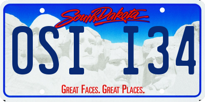 SD license plate 0SII34